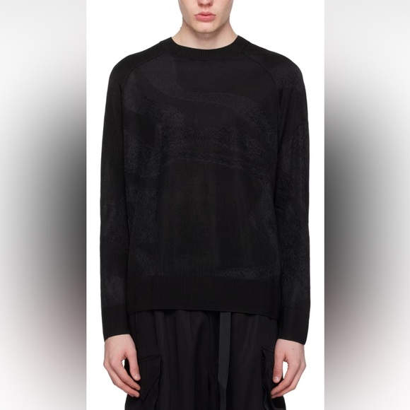 Y-3 Adidas for Yohji Yamamoto Black Jacquard Sweater Size L New w/tags Unisex